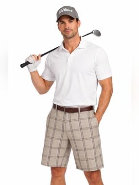 Tommy Bahama Plaid Linen & Silk Blend Shorts - Men's